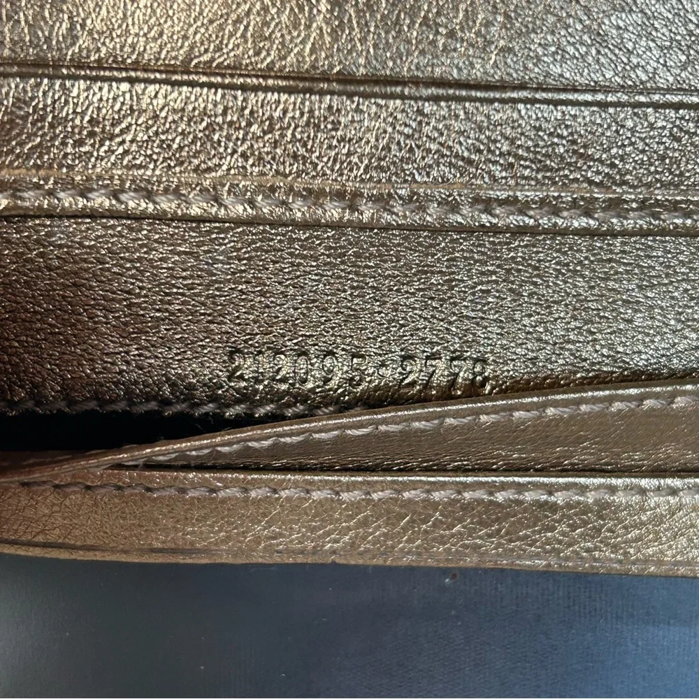 🌟Gucci Gold Leather Embossed Monogram Wallet